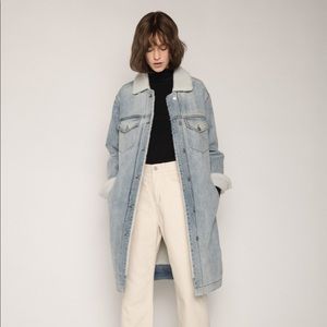 OAK + FORT Sherpa Denim Coat